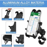 MH Moto M54 Phone Holder With antitheft lock ,vibration dampner & Gopro mount 5 M541